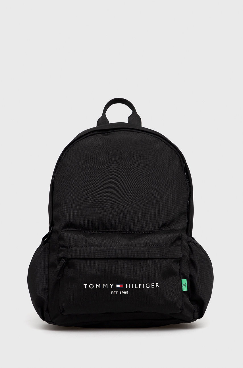 

Детска раница Tommy Hilfiger в черно голям размер с принт, Черен