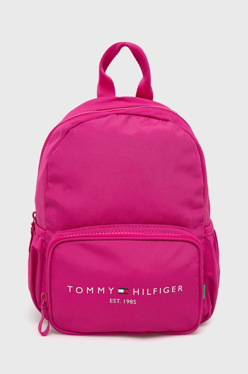 

Детска раница Tommy Hilfiger в розово малък размер с изчистен дизайн, Розов