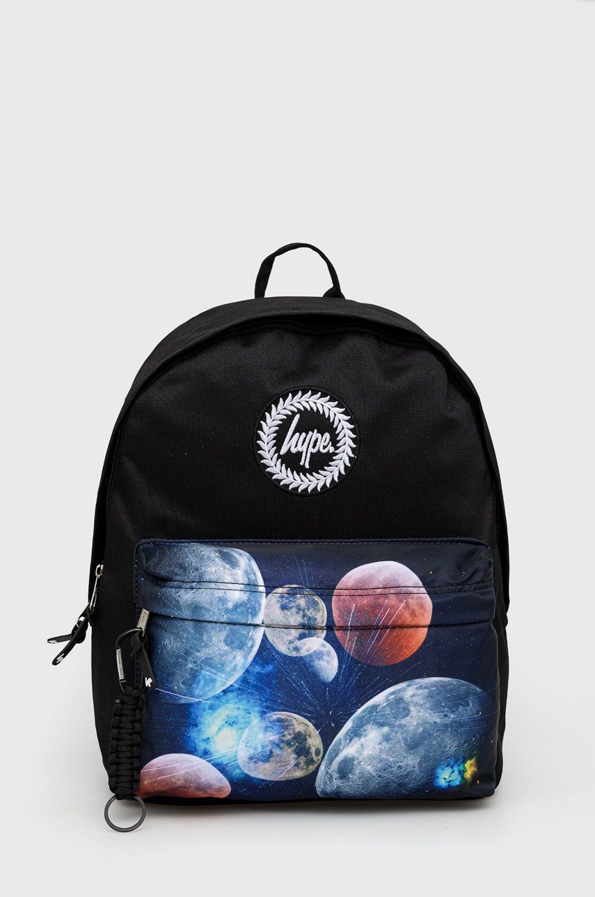 Hype plecak dziecięcy Black Planet Pocket TWLG-746 kolor czarny duży z nadrukiem