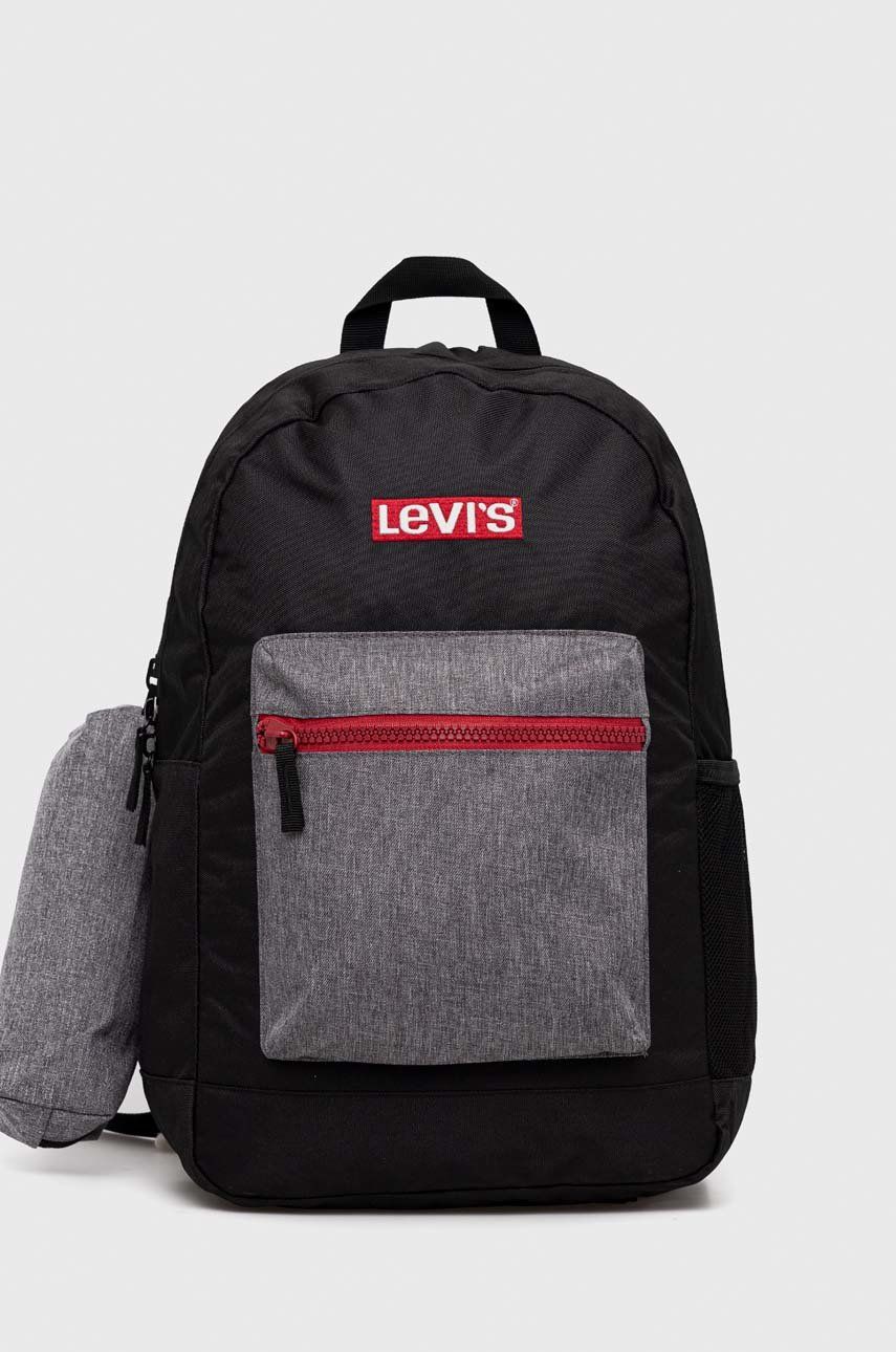 Levi's plecak dziecięcy kolor czarny duży wzorzysty
