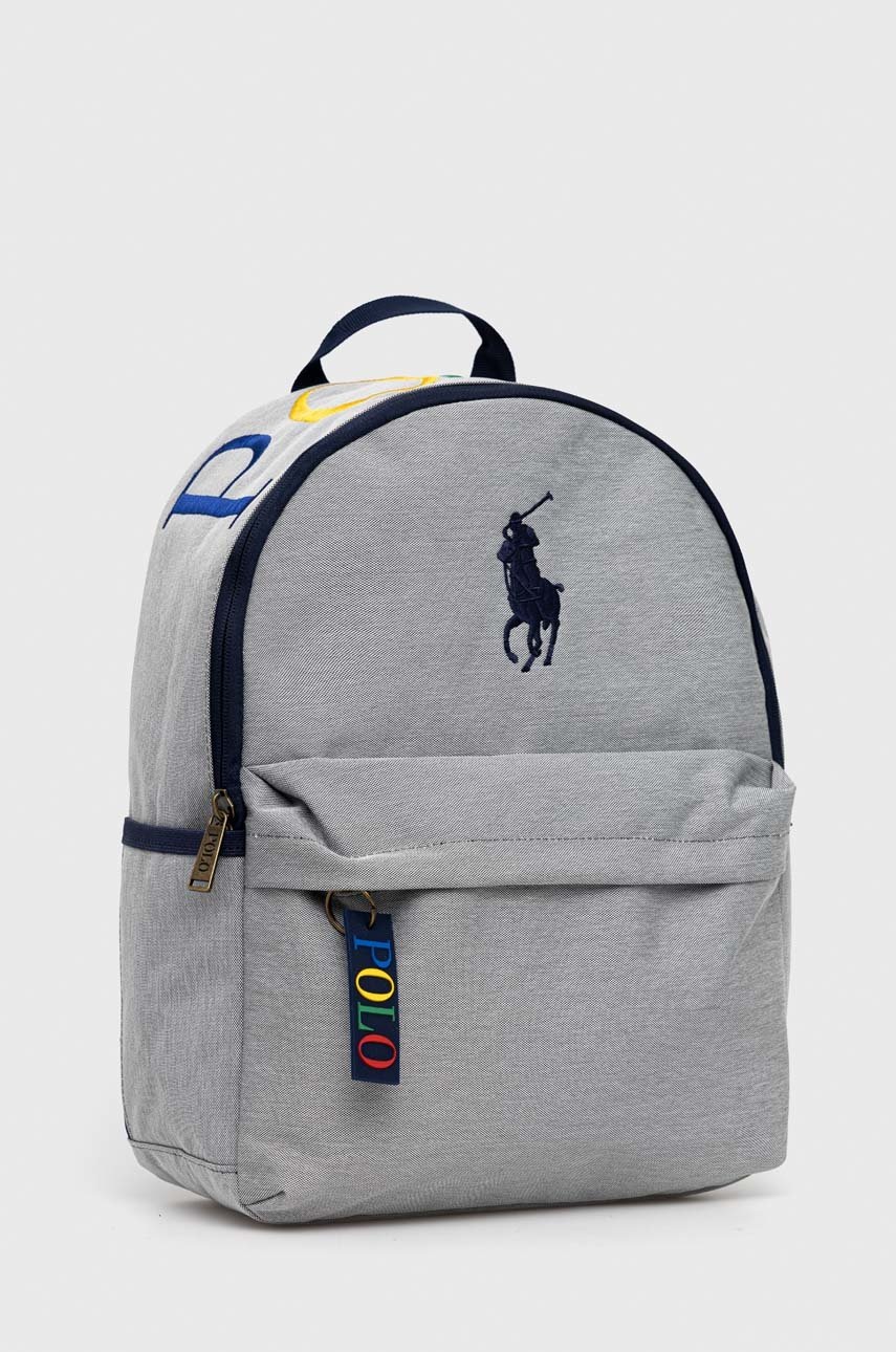 

Детский рюкзак Polo Ralph Lauren цвет серый большой с аппликацией