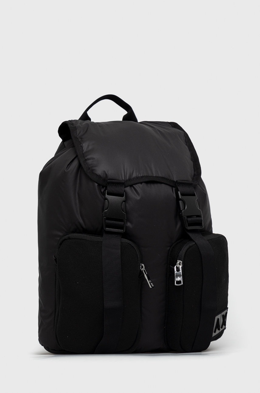 

Рюкзак Armani Exchange чоловічий колір чорний великий з аплікацією