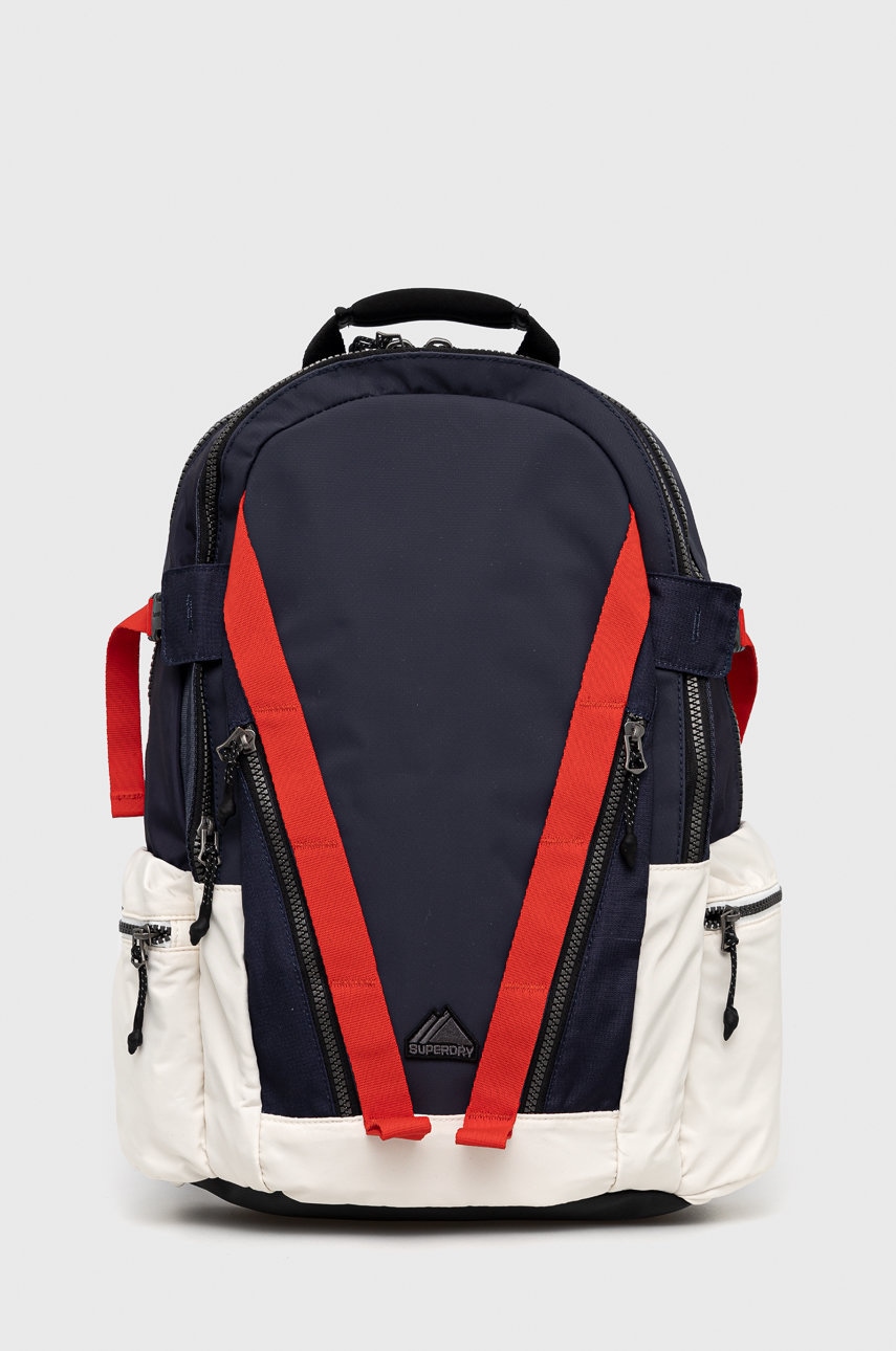 Superdry rucsac barbati, culoarea albastru marin, mare, modelator