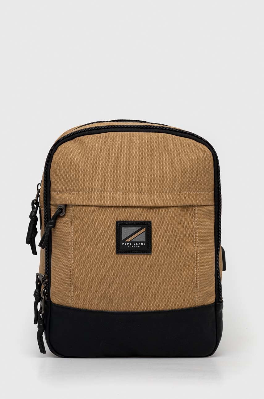 Pepe jeans rucsac barbati, culoarea bej, mare, cu imprimeu