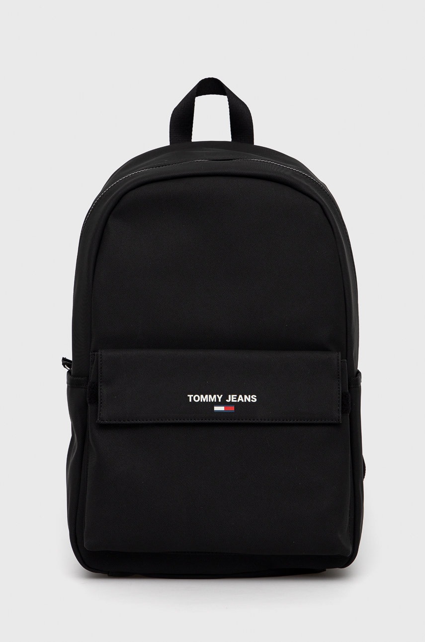 

Раница Tommy Jeans в черно голям размер с принт, Черен