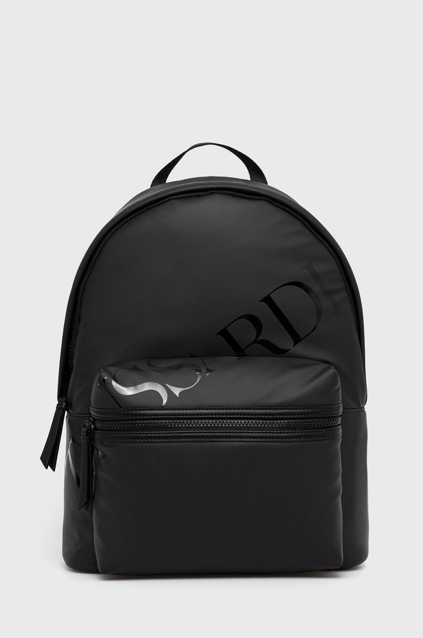 Trussardi rucsac barbati, culoarea negru, mare, cu imprimeu