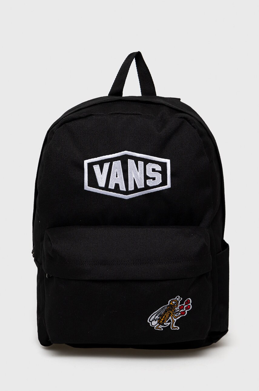 

Раница Vans в черно голям размер с апликация, Черен