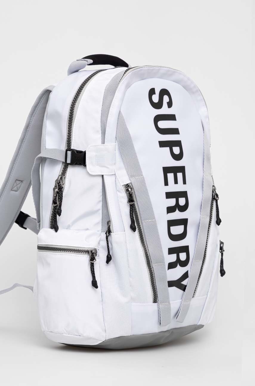 

Рюкзак Superdry чоловічий колір білий великий з принтом