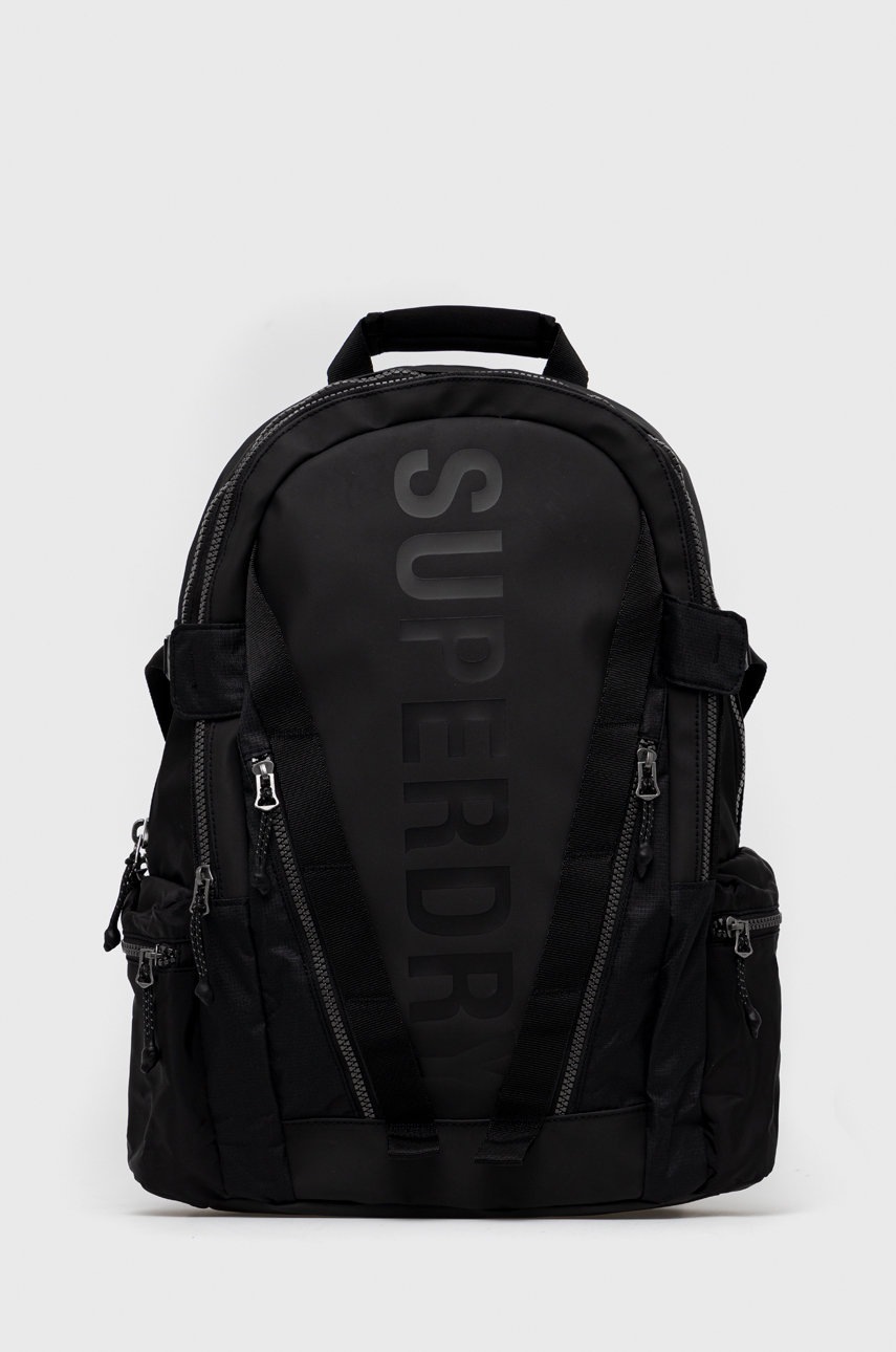 

Раница Superdry в черно голям размер с изчистен дизайн, Черен