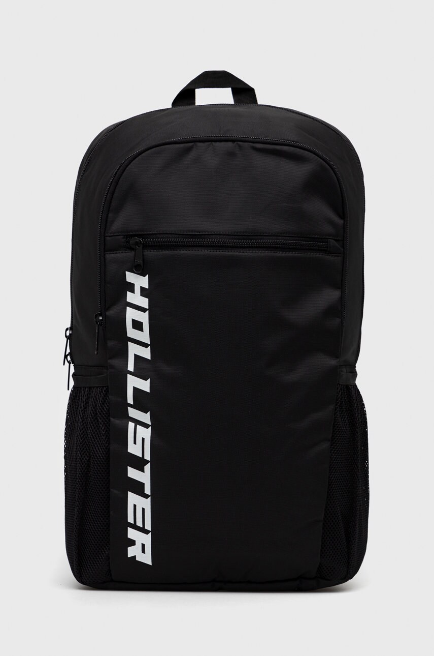 Hollister co. rucsac barbati, culoarea negru, mare, cu imprimeu