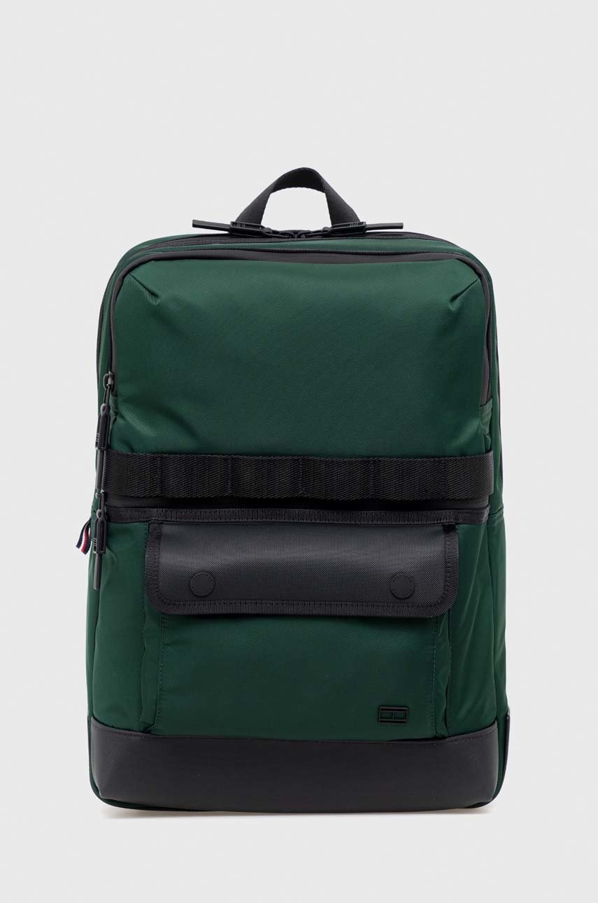 

Раница Tommy Hilfiger в зелено голям размер с изчистен дизайн, Зелен