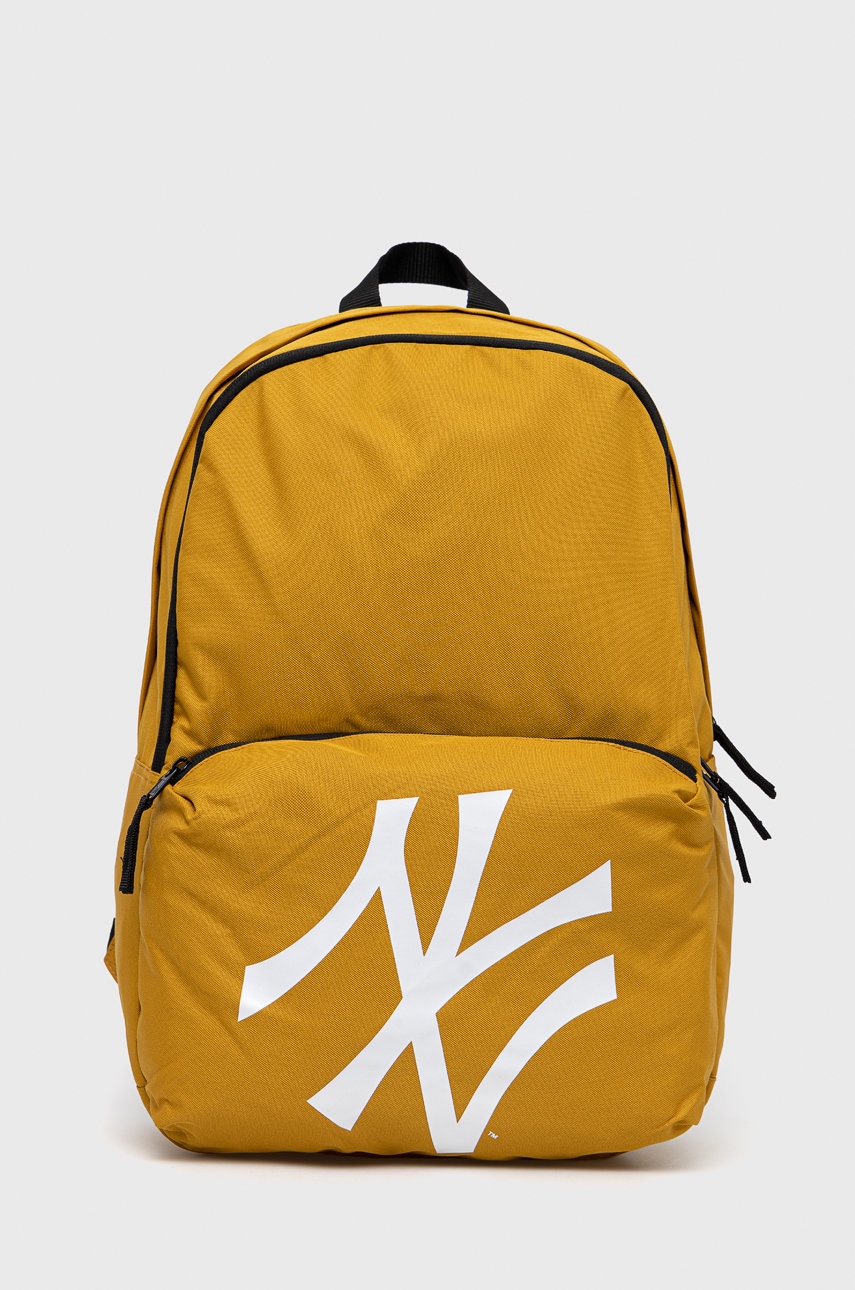 New era rucsac culoarea galben, mare, neted