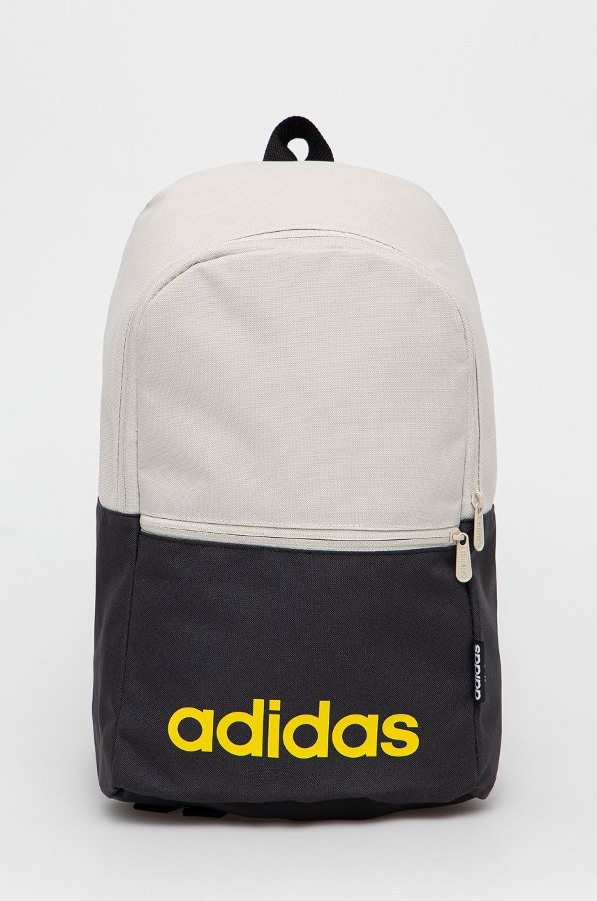 Adidas plecak kolor beżowy duży z nadrukiem