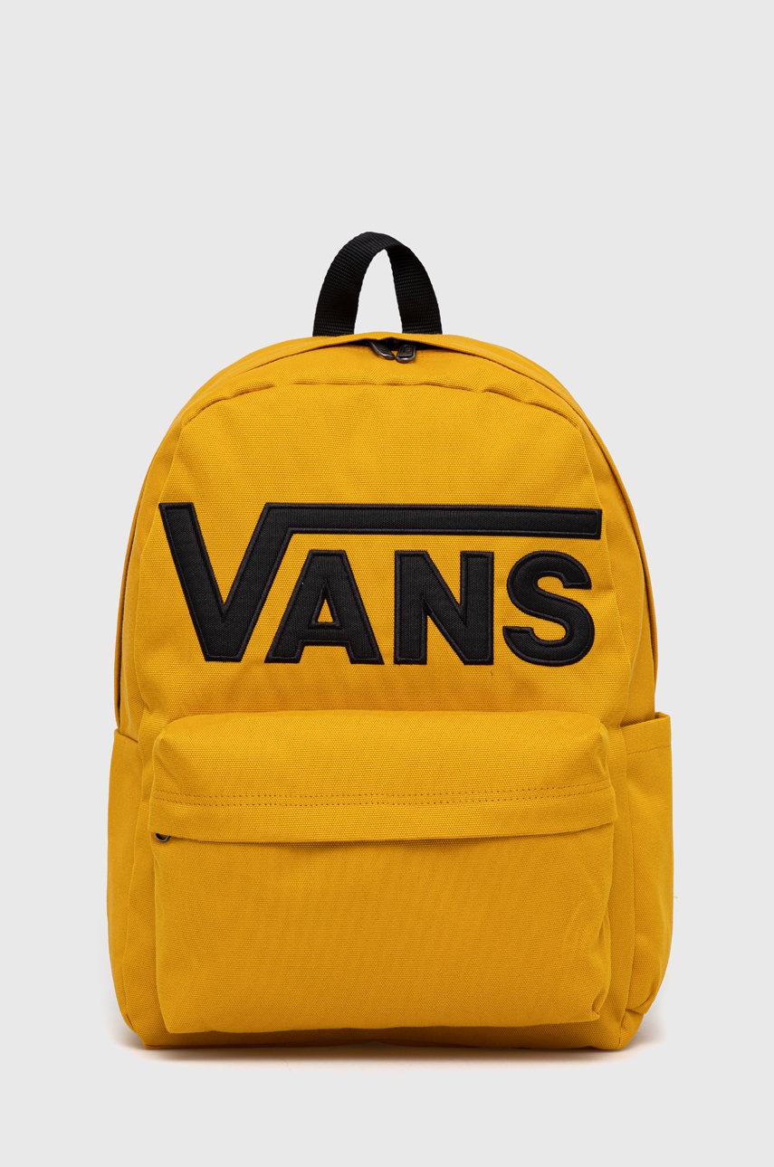 

Раница Vans в жълто голям размер с апликация, Жълт
