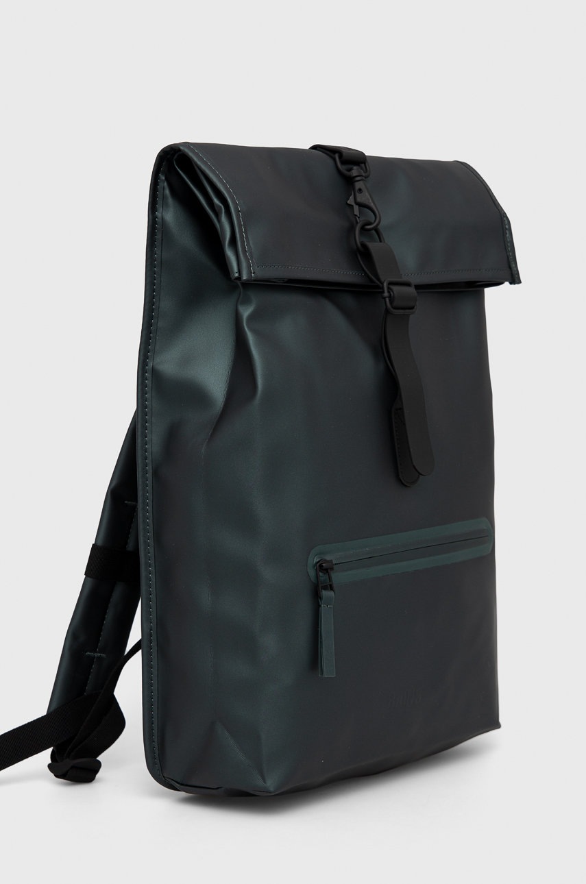 

Рюкзак Rains 13160 Rolltop Rucksack колір зелений великий однотонний