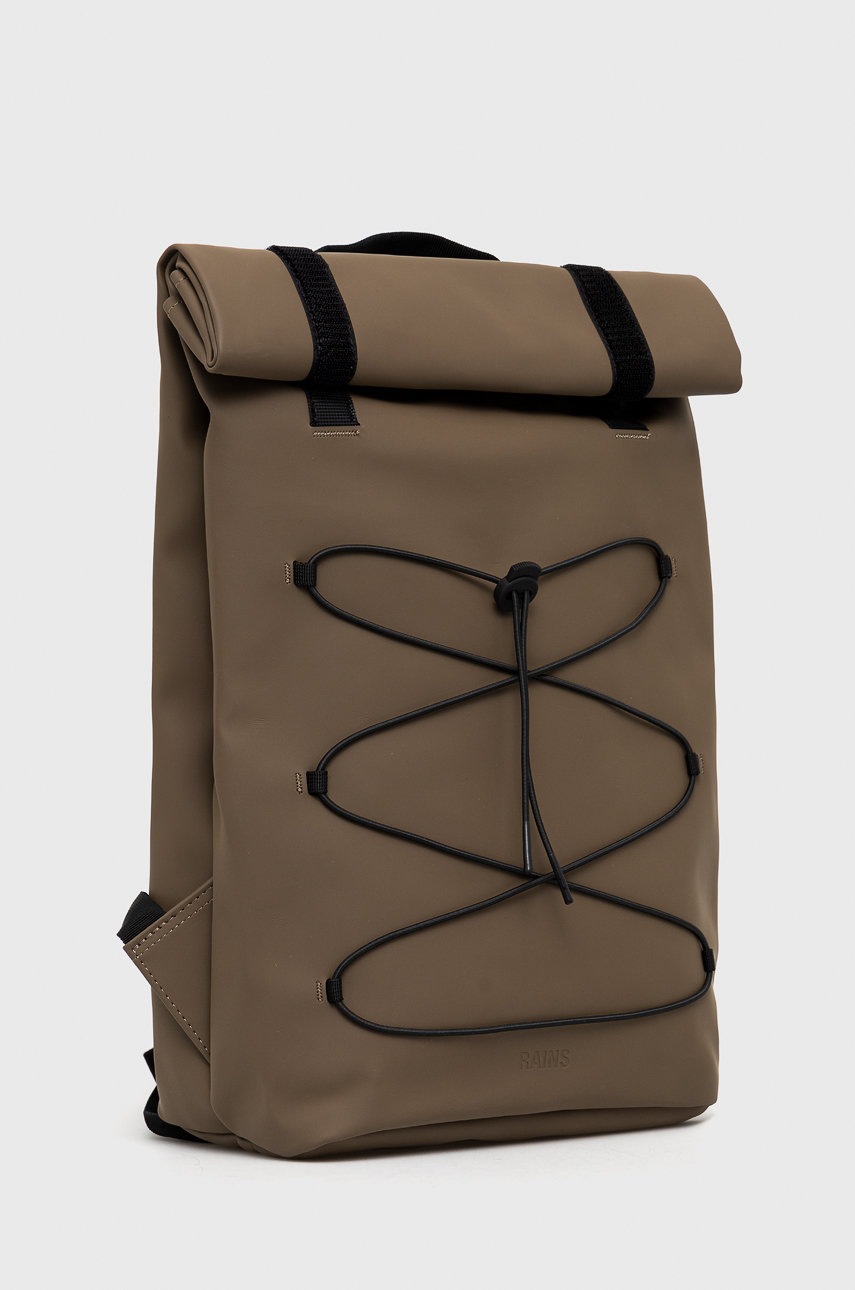 

Рюкзак Rains 13640 Velcro Rolltop Backpack цвет коричневый большой однотонный