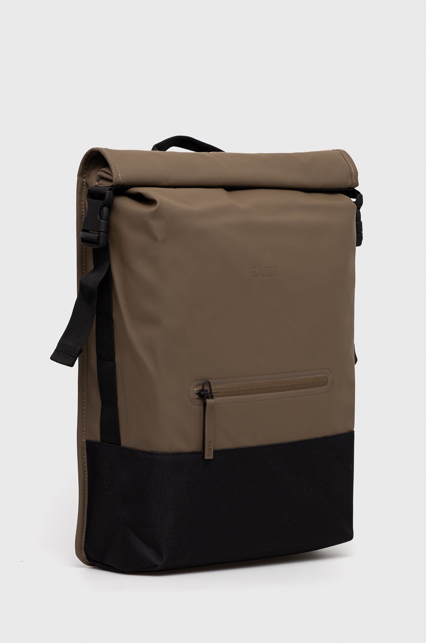 

Рюкзак Rains 13720 Buckle Rolltop Rucksack колір коричневий великий однотонний