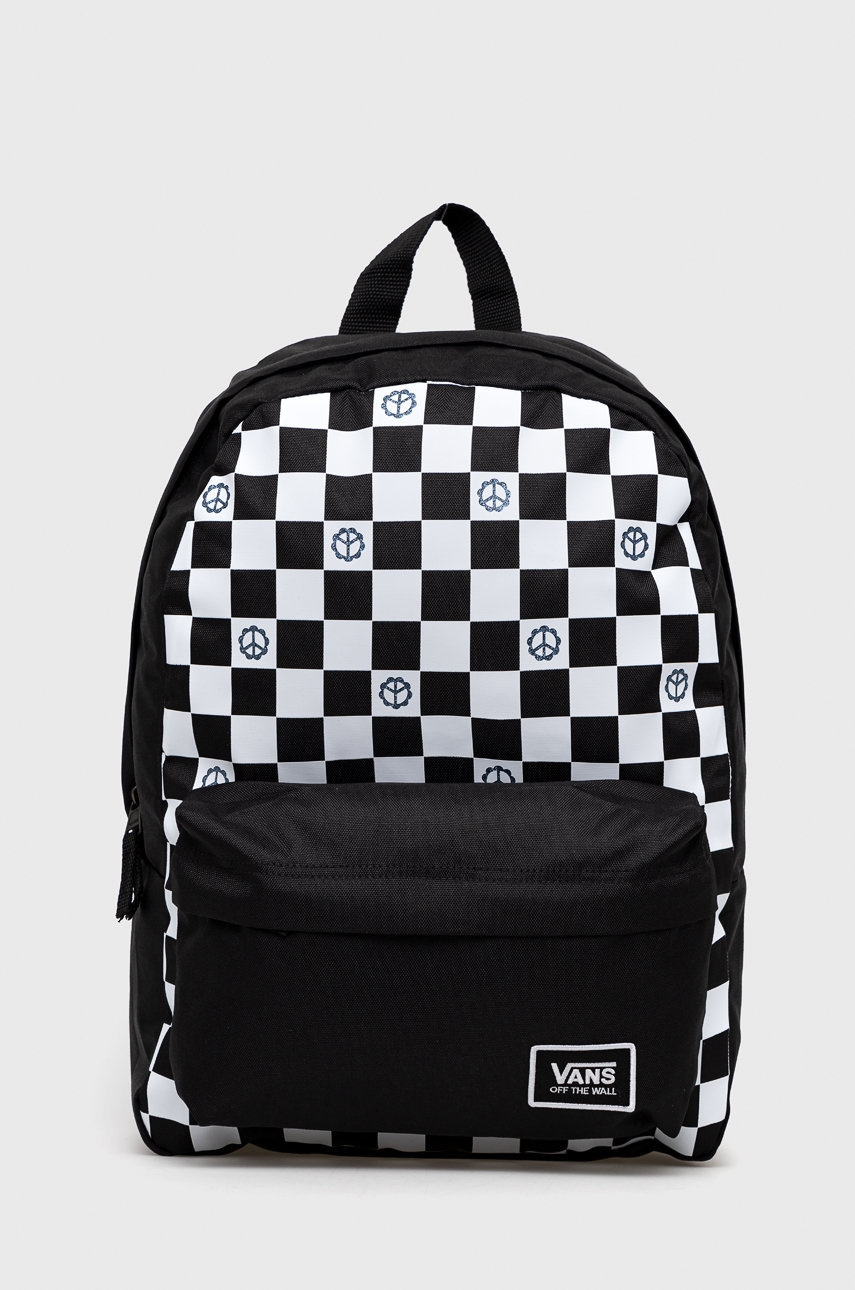 Vans rucsac culoarea negru, mare, cu imprimeu