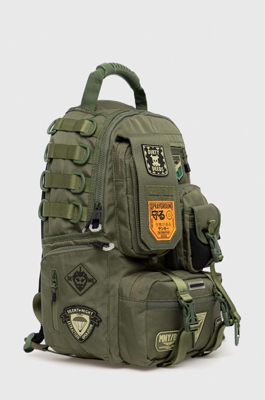 

Рюкзак Sprayground колір зелений великий з аплікацією