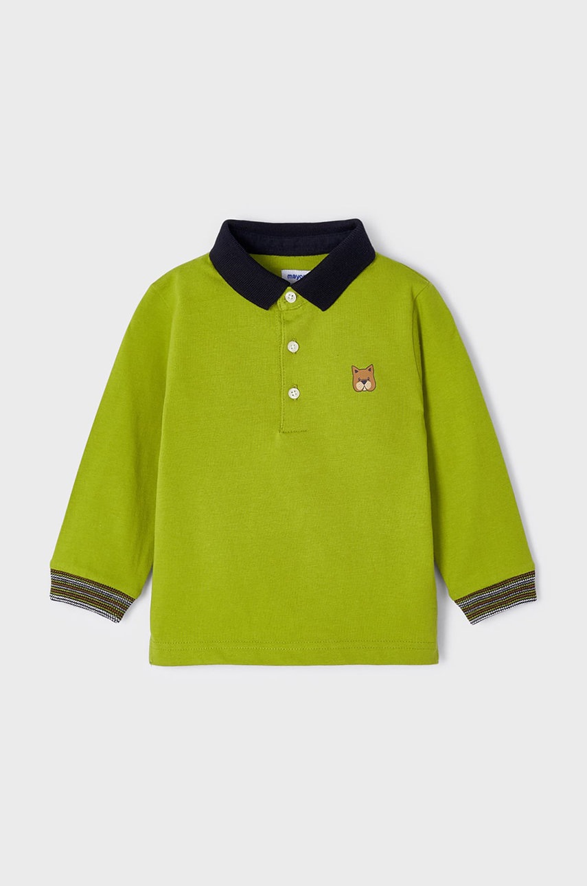 Mayoral tricou polo copii culoarea verde, cu imprimeu