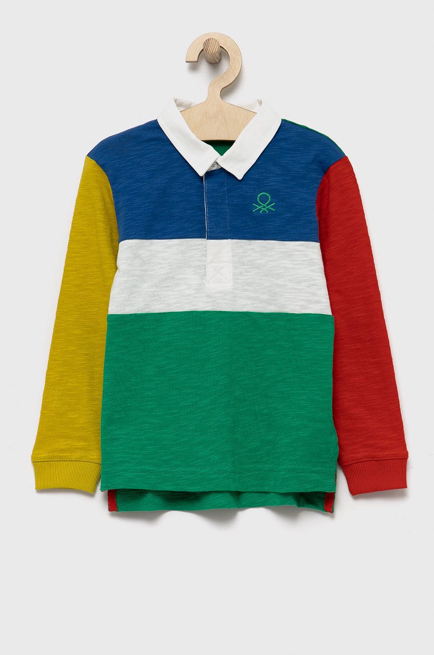 United Colors of Benetton longsleeve din bumbac pentru copii modelator