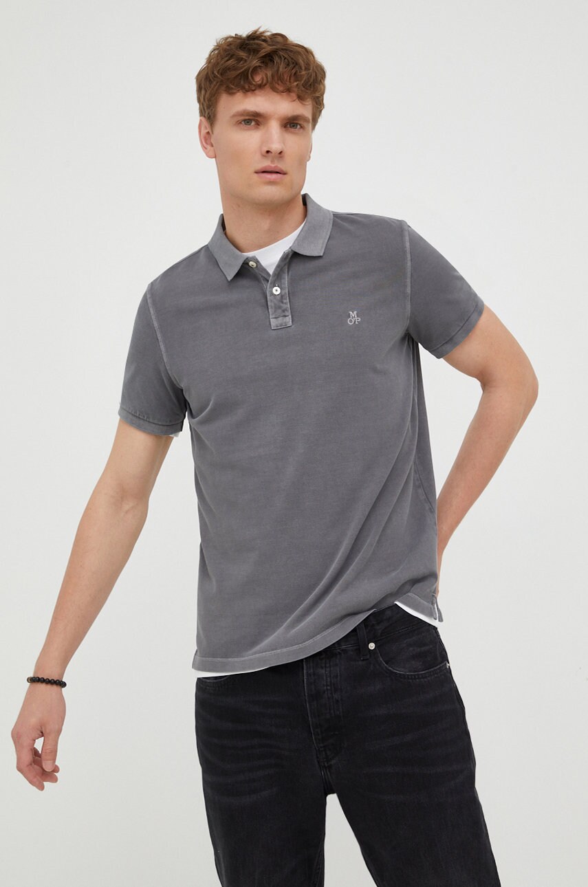 Marc o'polo polo de bumbac culoarea gri, neted