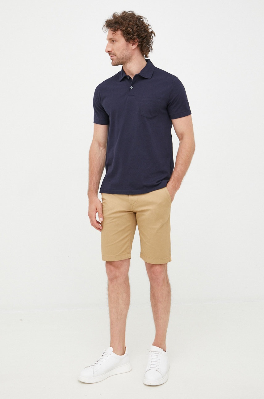 

Хлопковое поло Polo Ralph Lauren цвет синий однотонный