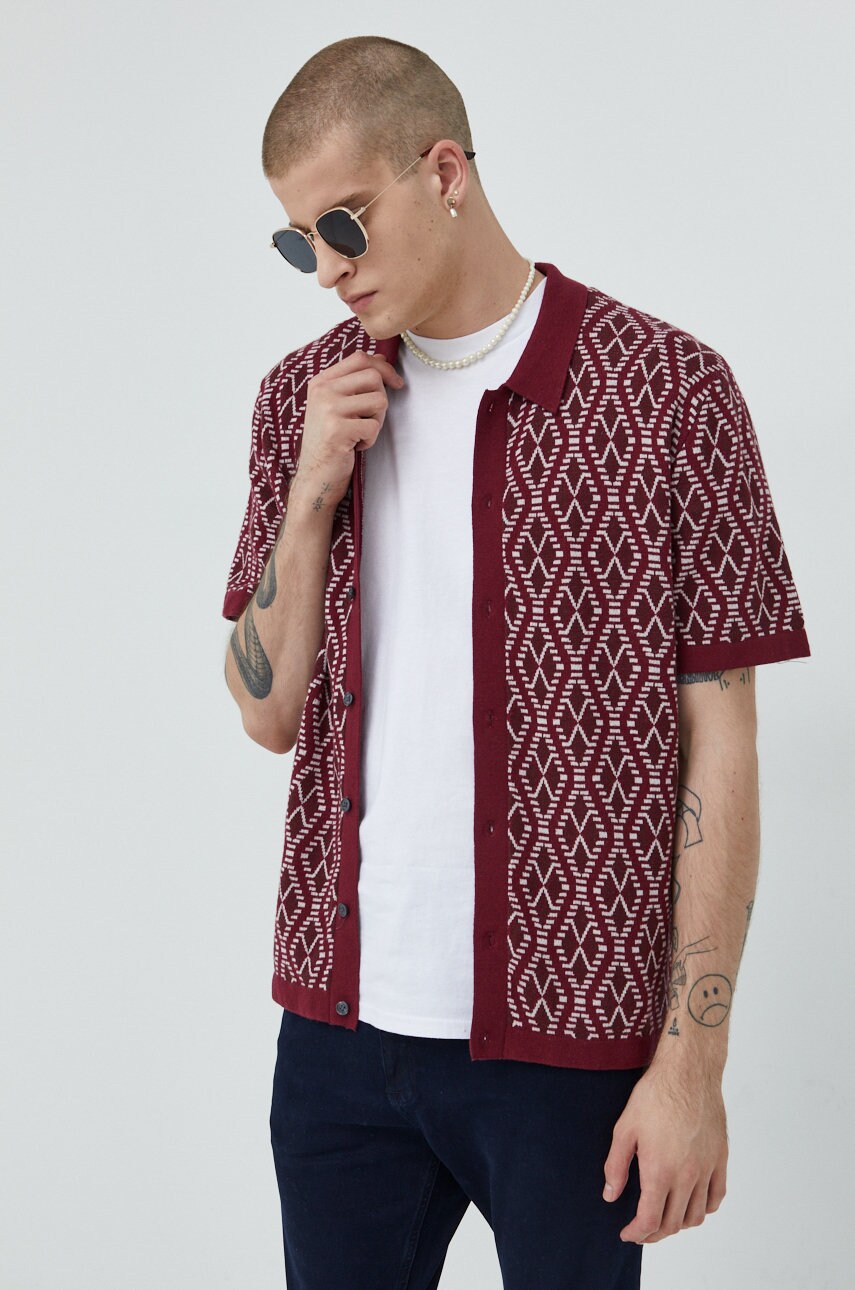Abercrombie & fitch pulover barbati, culoarea bordo