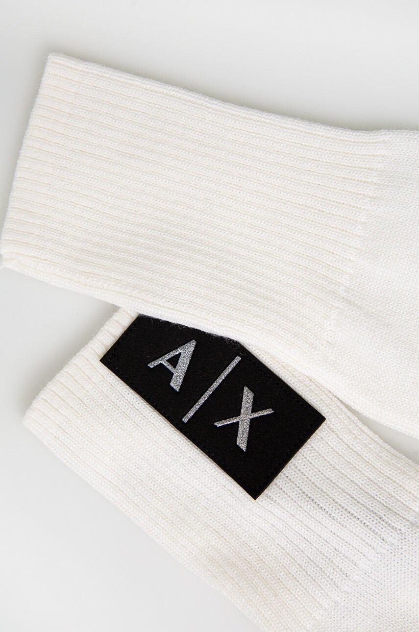 

Шерстяные перчатки Armani Exchange женские цвет бежевый