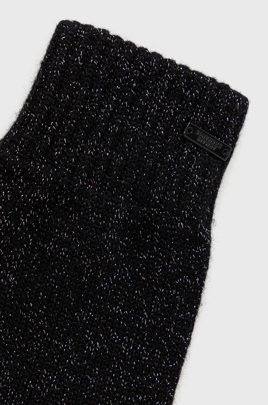 

Перчатки с примесью шерсти Armani Exchange женские цвет чёрный