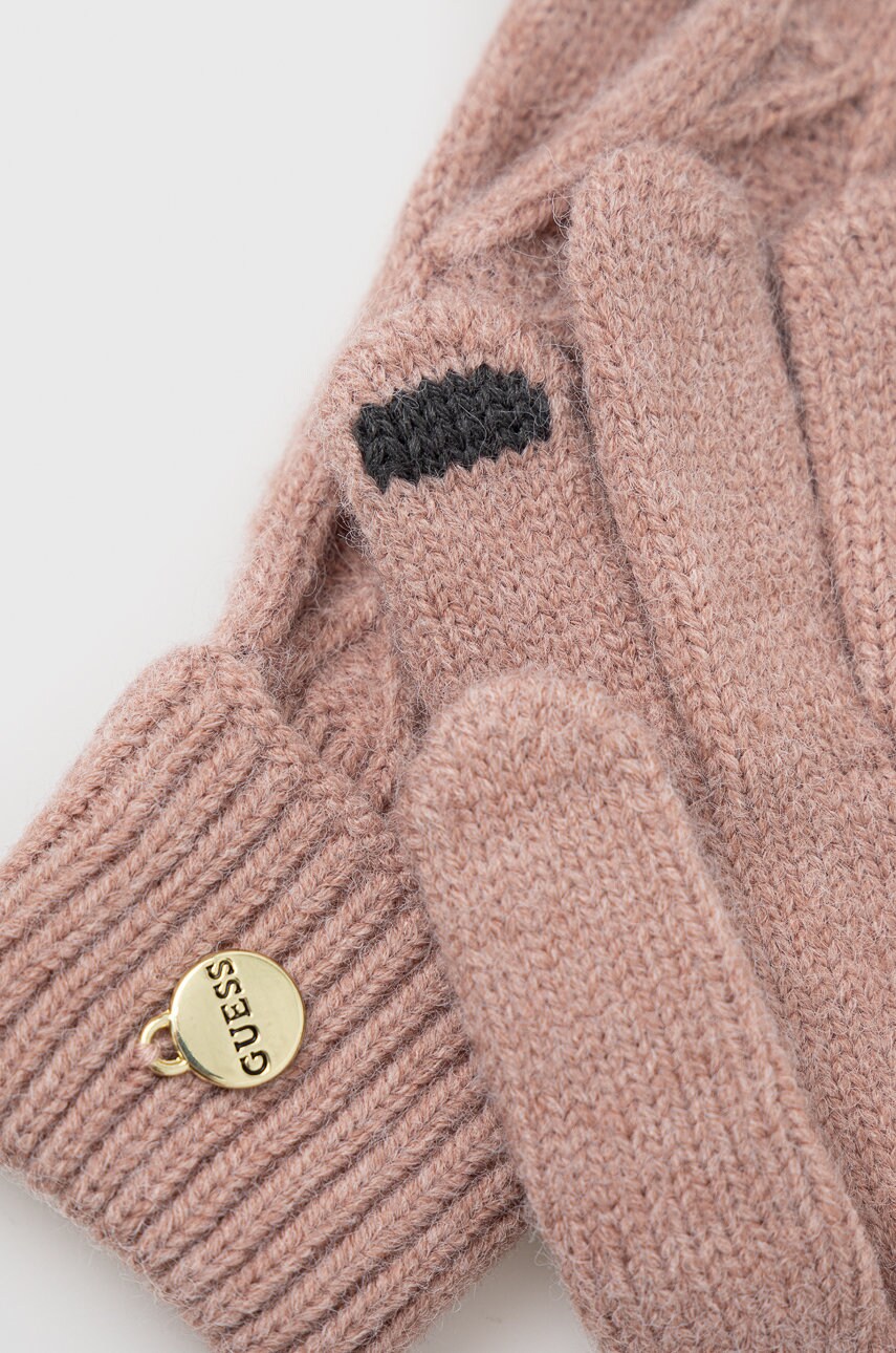 

Рукавички Guess жіночі колір рожевий