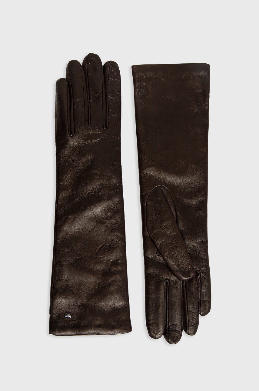 Weekend max mara manusi de piele femei, culoarea maro