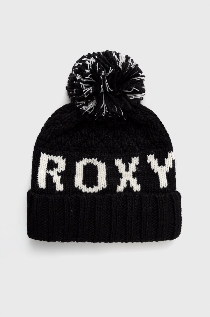 

Шапка Roxy Tonic в черно от плътен трикотаж, Черен