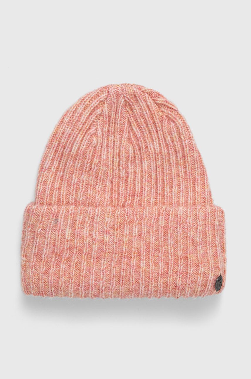 Čepice z vlněné směsi Roxy Nevea růžová barva, - růžová -  Hlavní materiál: 52% Akryl