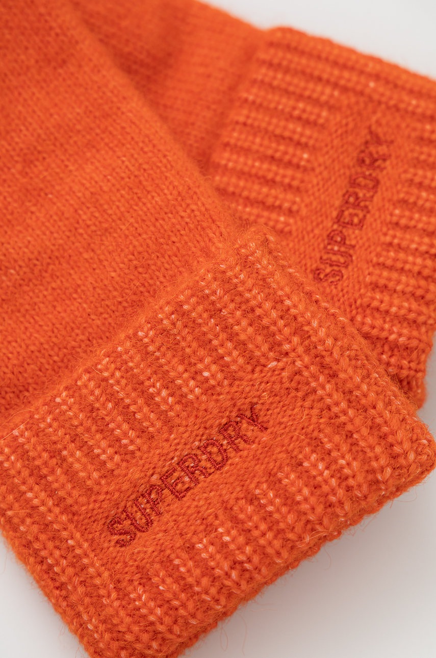 

Перчатки с примесью шерсти Superdry женские цвет оранжевый