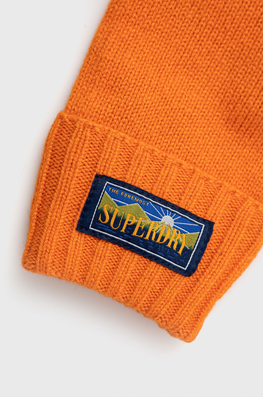 

Вовняні рукавички Superdry жіночі колір помаранчевий