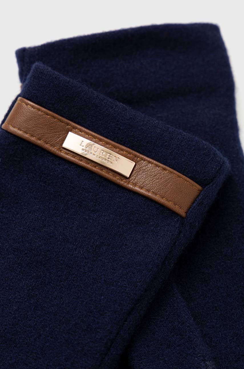 

Шерстяные перчатки Lauren Ralph Lauren женские цвет синий