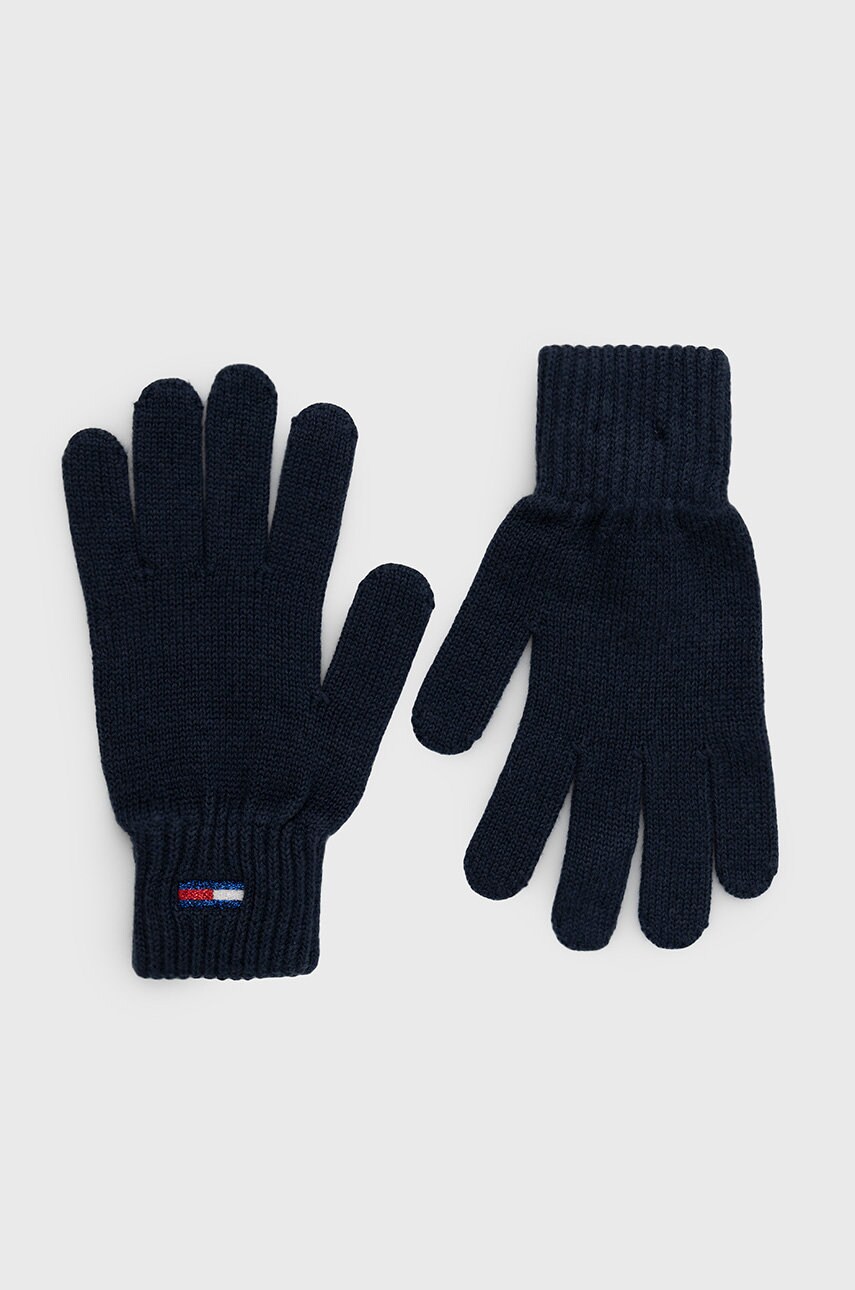 Tommy jeans manusi femei, culoarea albastru marin