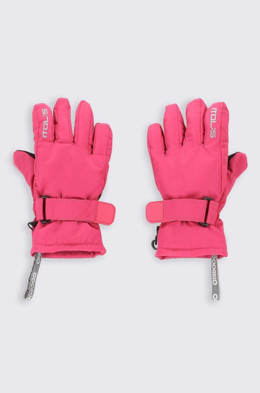 Coccodrillo rękawiczki dziecięce kolor różowy