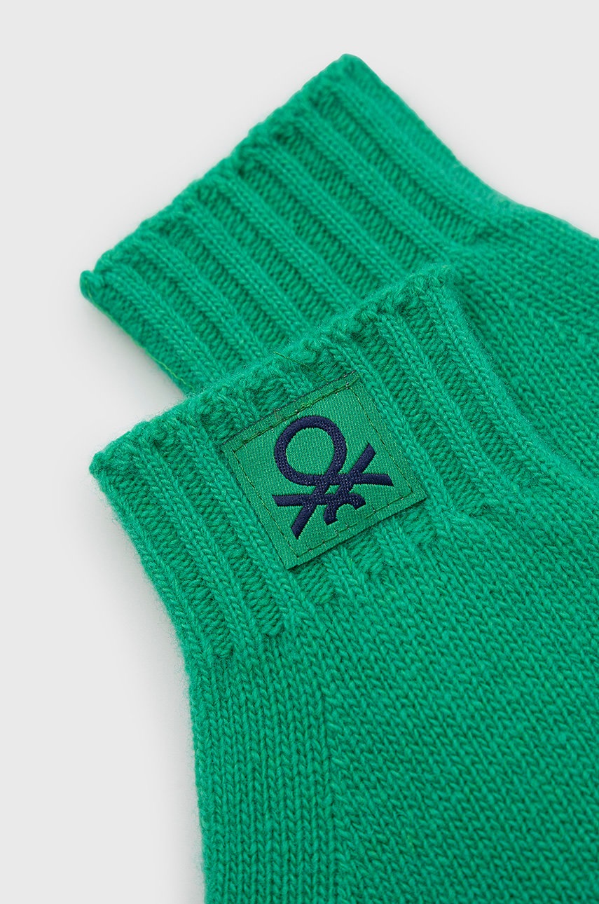 

Дитячі вовняні рукавички United Colors of Benetton колір зелений