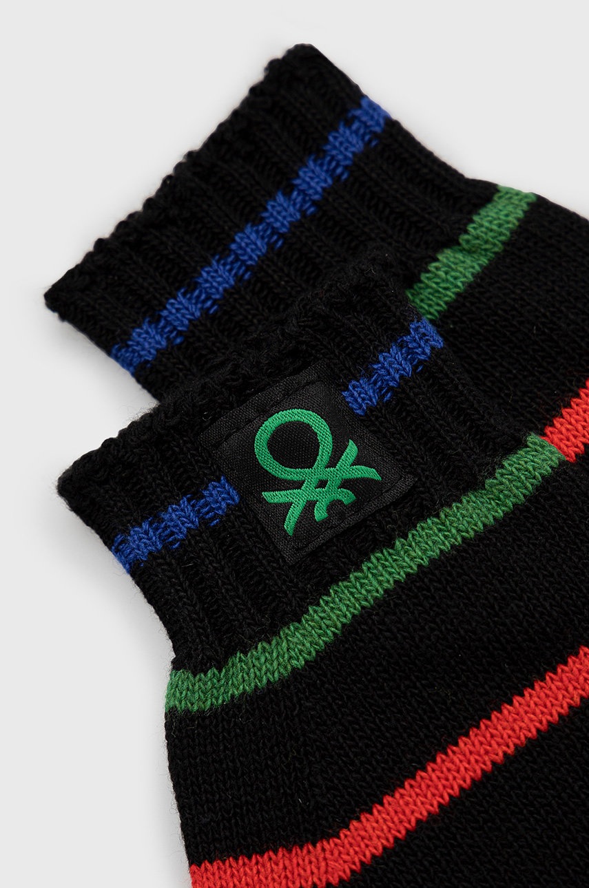 

Дитячі рукавички з домішкою вовни United Colors of Benetton колір чорний