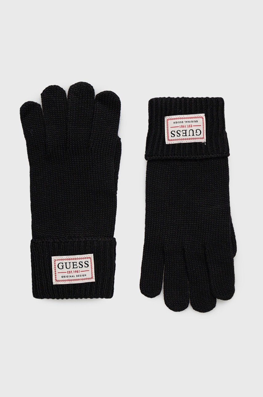 

Рукавички з домішкою вовни Guess чоловічі колір чорний