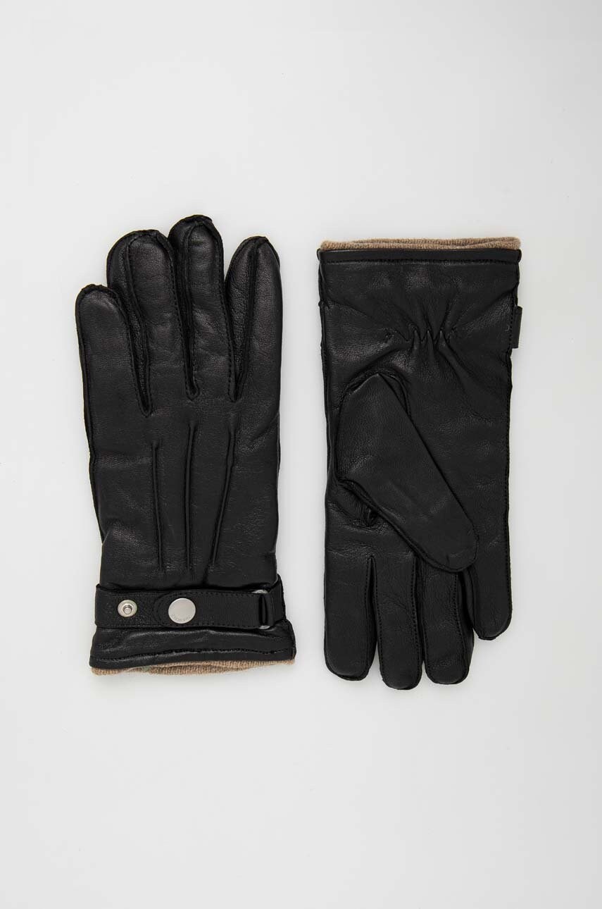 Selected homme manusi de piele barbati, culoarea negru