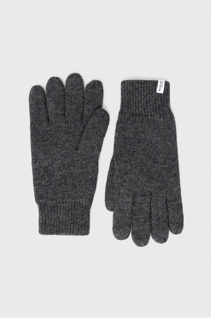 rukavice-z-vlnene-smesi-selected-homme-panske-seda-barva