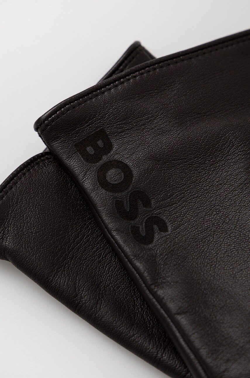

Шкіряні рукавички BOSS Boss Casual чоловічі колір коричневий