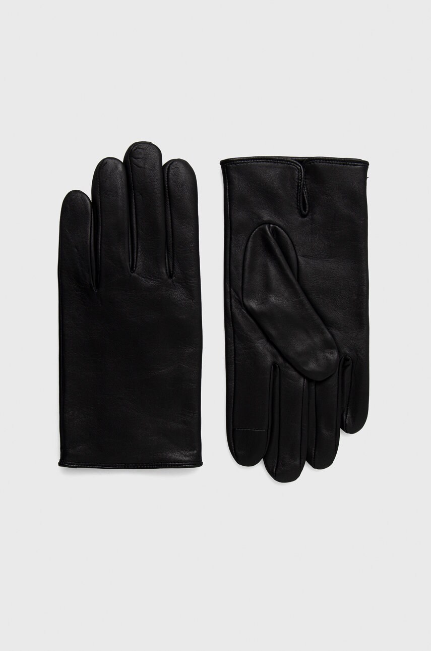 Boss manusi de piele boss casual barbati, culoarea negru
