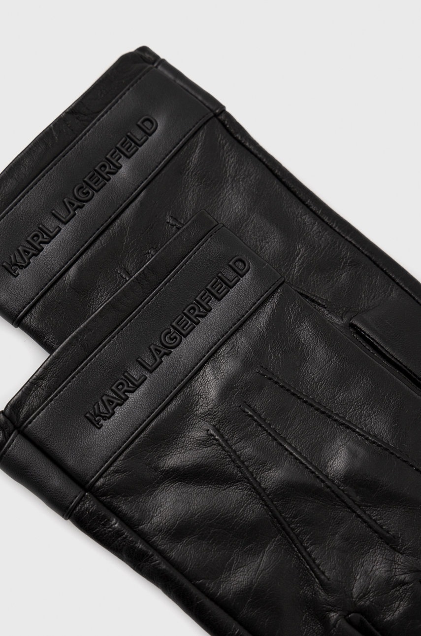 

Шкіряні рукавички Karl Lagerfeld чоловічі колір чорний