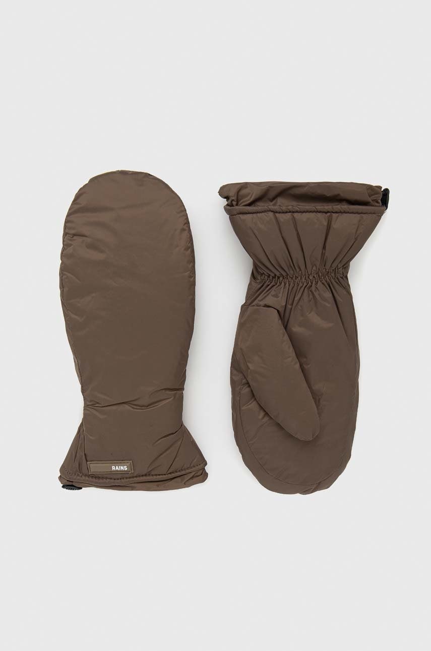 Rains manusi 16060 padded nylon mittens culoarea maro