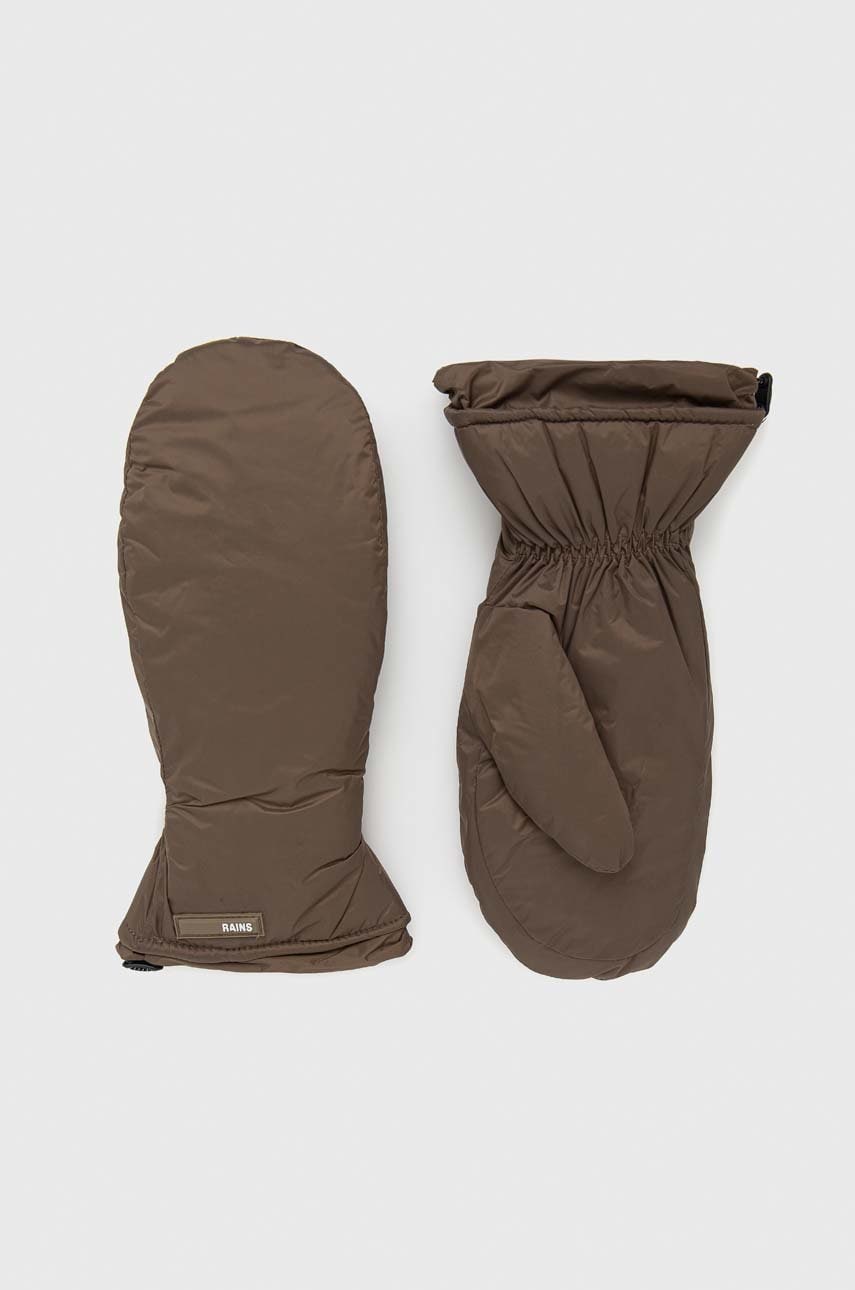 Rains rękawiczki 16060 Padded Nylon Mittens kolor brązowy