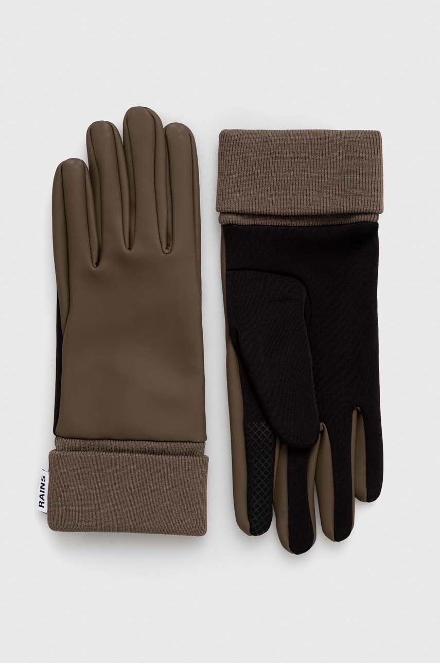Rains rękawiczki 16720 Gloves kolor brązowy